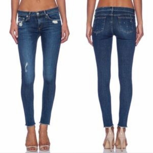 Rag & Bone Distressed The Skinny Jeans In La Paz Wash Size 25 - Picture 1 of 9